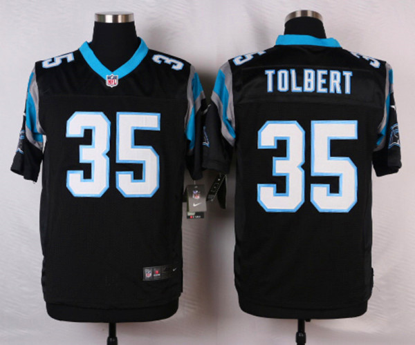 Nike Carolina Panthers #35 Tolbert Elite Jerseys in Black