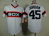 MLB Chicago white Sox 45 Jordan White 1983 Throwback Jersey