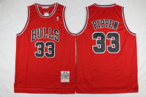 NBA Chicago Bulls #33 Pippen Red Throwback Jersey