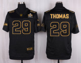 Mens Seattle Seahawks #29 Thomas Pro Line Black Gold Collection Jersey
