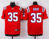 Nike New England Patriots #35 Gray Elite Red Jersey