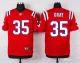 Nike New England Patriots #35 Gray Elite Red Jersey