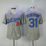 MLB Los Angeles Dodgers #31 Pederson Grey Color Elite Jersey