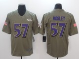 NFL Baltimore Ravens #57 Mosley Olive Salute to Service Jersey