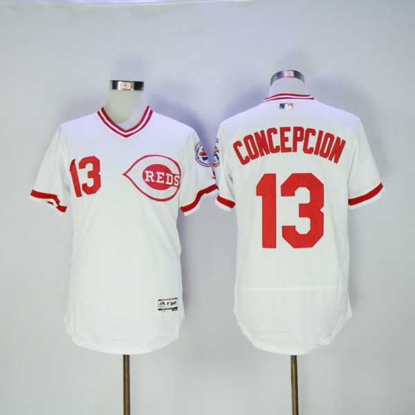 MLB Cincinnati Reds #13 Concepcion White Pullover Jersey