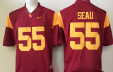 NCAA USC Trojans White #55 Seau Red Jersey