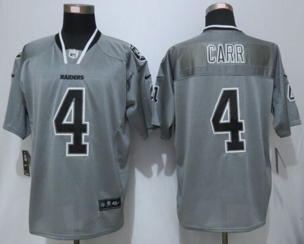 New Nike Okaland Raiders 4 Carr Lights Out Grey Elite Jerseys