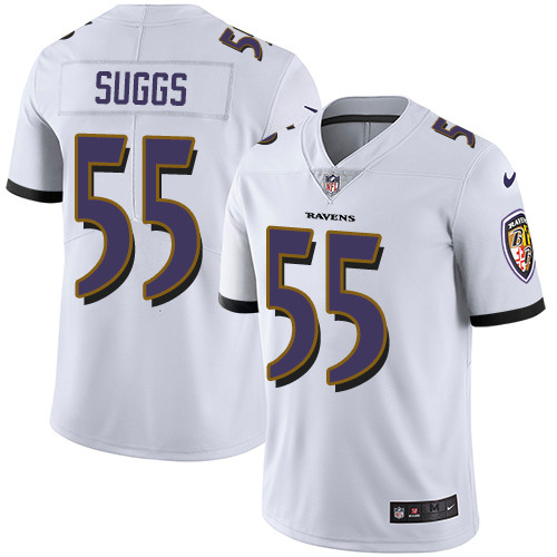 NFL Baltimore Ravens #55 Suggs White Vapor Limited Jersey