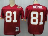 #81 Art Monk  Red  Washington Redskins NFL Throwback Jersey