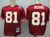 #81 Art Monk  Red  Washington Redskins NFL Throwback Jersey