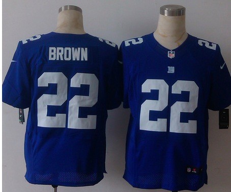 Nike New York Giants #92 Brown Blue Elite Jersey