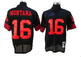 San Francisco 49ers #16 Joe Montana NFL Throwback Jersey in Black