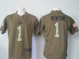 NFL Carolina Panthers #1 Newton Green Salute To Service Limited Jersey