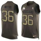 NFL Pittsburgh Steelers #36 Bettis Limited Green Salute to Service Tank Top