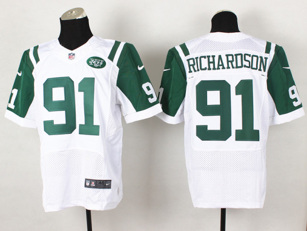 Nike New York Jets #91 Richardson White Elite Jersey