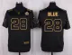 Mens Houston Texans #28 Blue Pro Line Black Gold Collection Jersey
