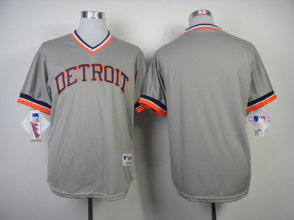 MLB Jerseys Detroit Tigers Blank Grey 1984 Throwback Jersey