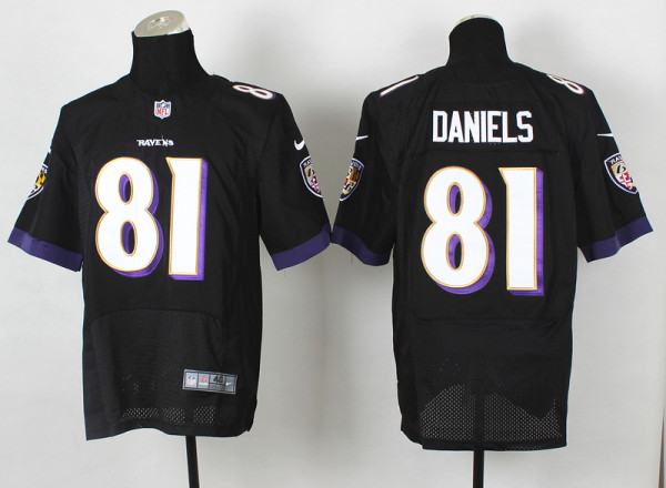 Nike Baltimore Ravens #81 Daniels Black Elite Jersey