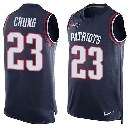 NFL New England Patriots #23 Chung Blue Limited Tank Top Jersey