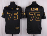 Mens Oakland Raiders #75 Long Pro Line Black Gold Collection Jersey