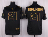 Mens San Diego Chargers #21 Tomlinson Pro Line Black Gold Collection Jersey