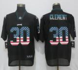 Nike Philadelphia Eagles 30 Clement USA Flag Fashion Black Elite Jersey