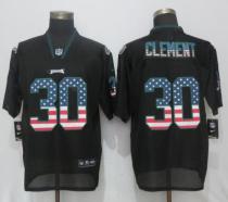 Nike Philadelphia Eagles 30 Clement USA Flag Fashion Black Elite Jersey