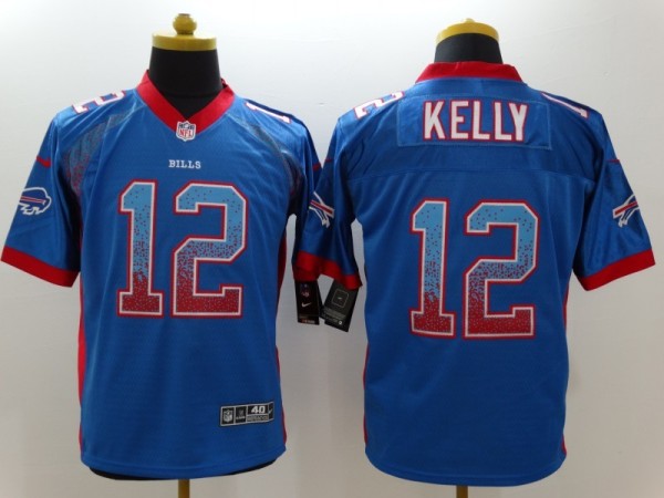 Nike Buffalo Bills #12 Kelly Drift Fashion Blue Jersey