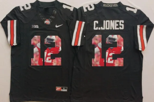 2016 Ohio State Buckeyes Black #12 C.Jones Fashion Jersey