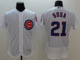 Majestic MLB Chicago Cubs #21 Sosa White Elite Pinstripe Jerseys