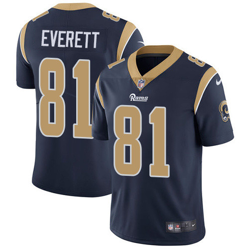 NFL Los Angele Rams #81 Everett Vapor Limited D.Blue Jersey