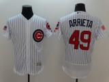 MLB Chicago Cubs #49 Arrieta White Elite Jersey