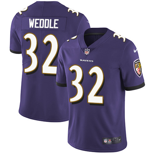 NFL Baltimore Ravens #32 Weddle Purple Vapor Limited Jersey