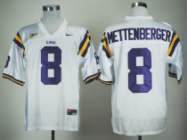 NCAA LSU Tigers#8 Mettenberger white jersey