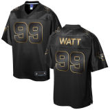 Mens Houston Texans #99 J.J. Watt Pro Line Black Gold Collection Jersey