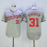 Majestics MLB Washington Nationals #31 Scherzer Grey Jersey