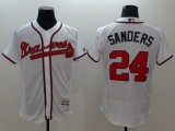 Majestic MLB Atlanta Braves #24 Sanders White Elite Jersey