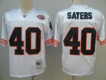NFL Chicago Bears #40 Sayers White Throwback Jersey