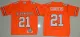 Oklahoma State Cowboys #21 Barry Sanders orange color jersey