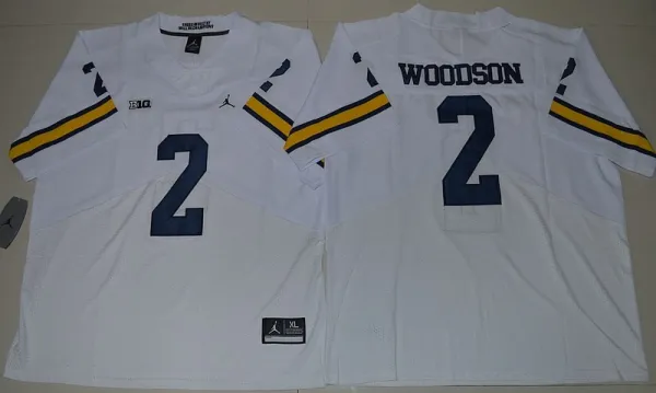 NCAA Jordan Brand Michigan Wolverines #2 Charles Woodson College Football Elite White Jersey