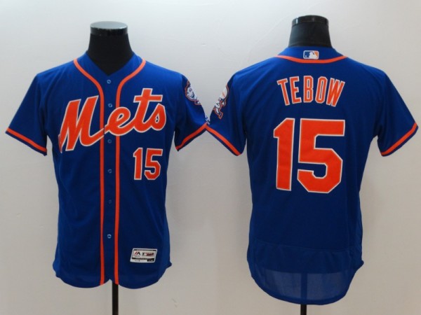 MLB New York Mets #15 Tebow Blue Elite Jersey