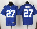 Nike New York Giants #27 Brown Blue Elite Jersey