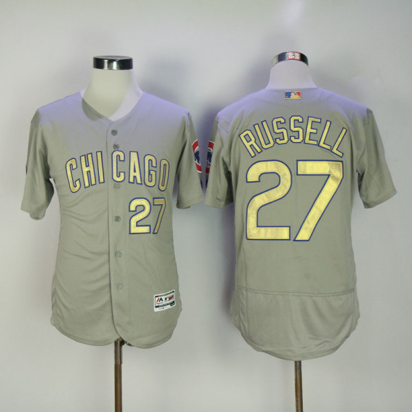 MLB Chicago Cubs #27 Russell Grey Champion Elite Jersey