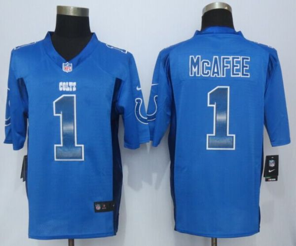 2015 New Nike Indianapolis Colts 1 McAfee Blue Strobe Limited Jersey