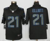 New Nike Dallas Cowboys #21 Elliott Impact Limited Black Jersey