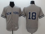 MLB New York Yankees #18 Grey Elite Jersey