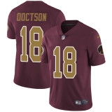 Mens Washington Redskins #18 Doctson Red Yellow Number Elite Jersey