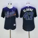 MLB Atlanta Braves #47 Glavine Blue Elite Jersey
