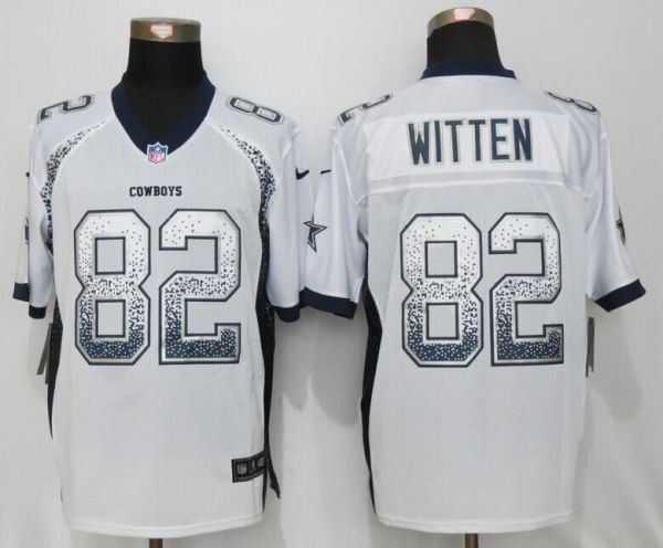 NEW Nike Dallas cowboys 82 Witten Drift Fashion White Elite Jersey