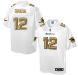 Mens NFL Miami Dolphins #12 Griese White Gold Collection Jersey